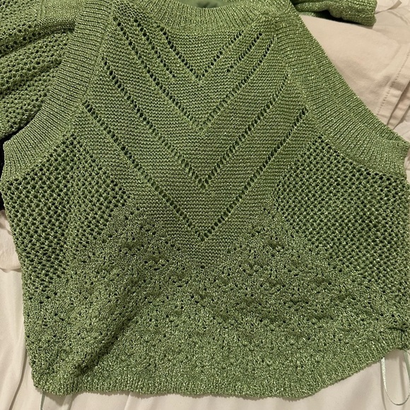 NWT HOUSE OF HARLOW 1960 Women’s Green Shimmer 2 Piece Set Top and Skirt Size S - Picture 13 of 15